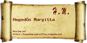 Hegedűs Margitta névjegykártya